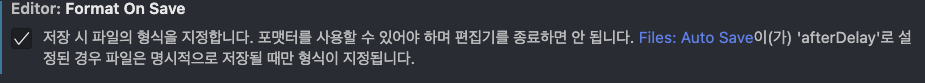format on save 설정